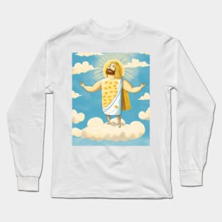 Cheesus Jesus Christ Funny Cheese Christian Pun Christmas Long Sleeve T-Shirt